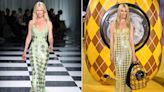 Seeing Double! Claudia Schiffer's Metallic “Argylle” Premiere Dress Is Nearly Identical to Her Versace Runway Look
