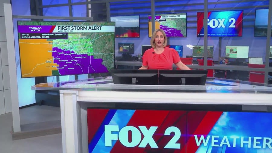 Severe weather coverage on FOX 2