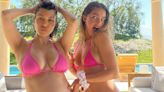 Kourtney Kardashian Shows Off Baby Bump in Pink Bikini Moment with Addison Rae