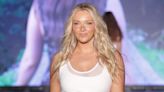 Camille Kostek Struts Miami Swim Week Runway in Red Hot Cut-Out Swimsuit