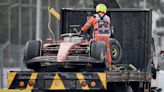 George Russell sets practice pace at Mexican GP as Charles Leclerc crashes out