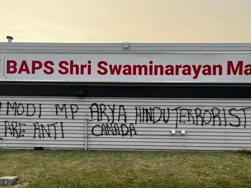 Hindu Temple Comes Under Attack Again In Canada, Swaminarayan Mandir Defaced With Anti-India Graffiti