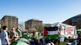 Pro-Palestinian protestors from Harvard University and the Massachusetts Institute of Technology (MIT) rally at MIT in Cambridge, Massachusetts, on April 22, 2024