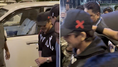 Watch: Shah Rukh Khan Almost Trips And Falls As Fan Pushes Through Mumbai Airport Crowd To Meet Him