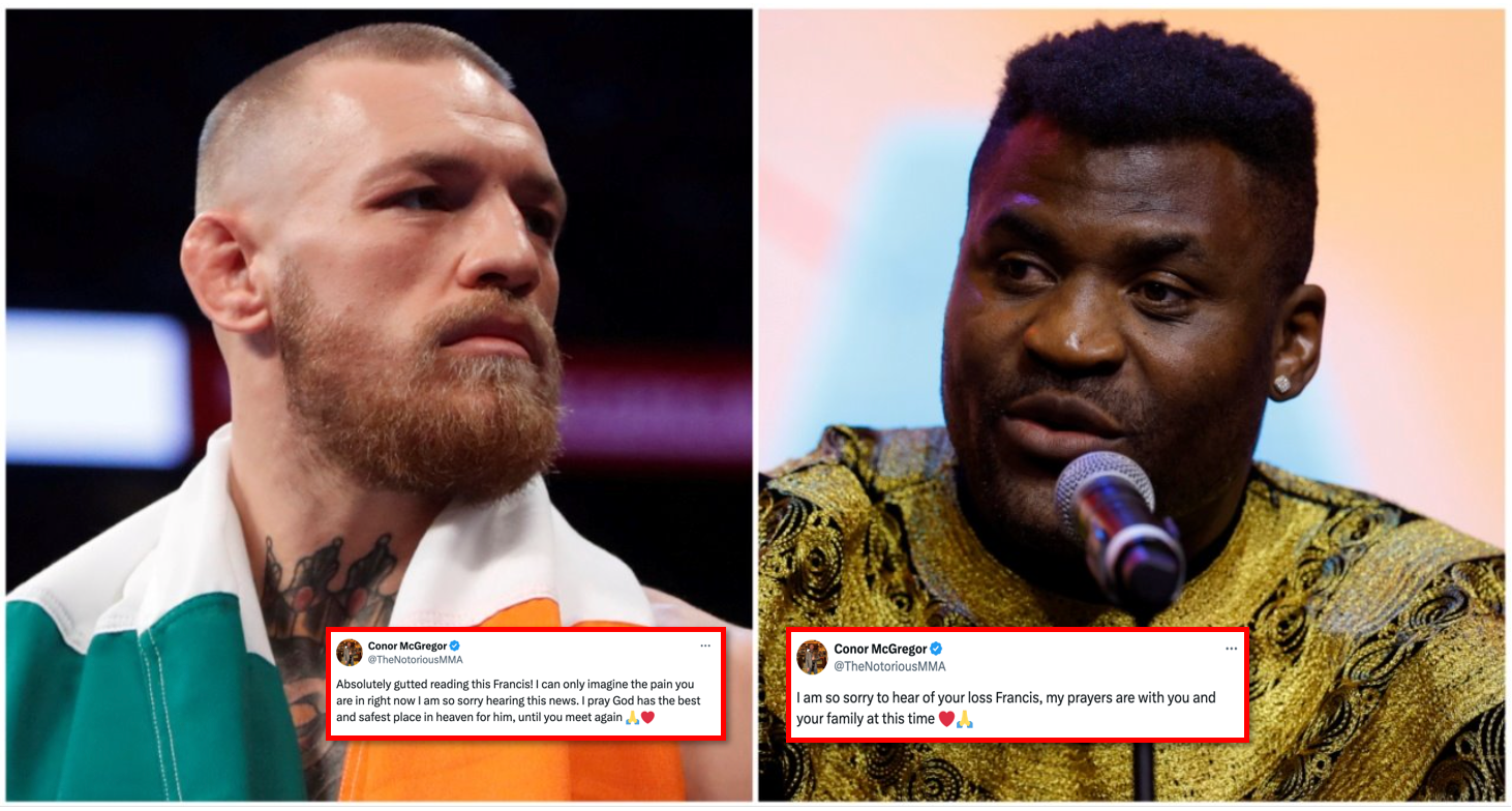 Conor McGregor has sent two classy tweets to Francis Ngannou after the tragic death of his son