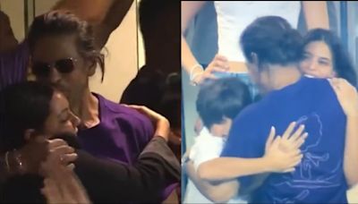 Videos: SRK kisses Gauri, Suhana-AbRam get emotional after KKR's IPL 2024 win