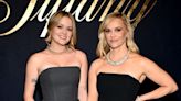 Reese Witherspoon and Ava Phillippe Coordinate in Structured Strapless Dresses at Tiffany & Co. Céleste Blue Book 2024 Launch