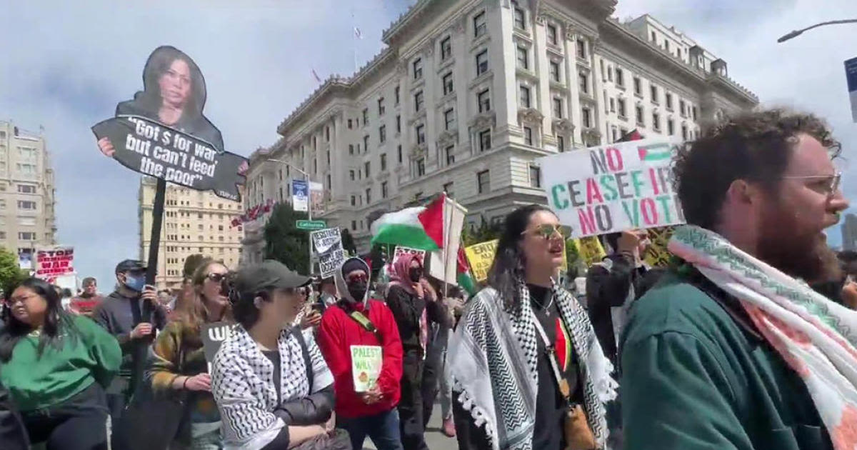 Pro-Palestinian demonstrators blast Kamala Harris outside S.F. fundraiser