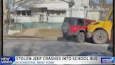 Jeep Carjacked At Knifepoint, Crashed Into School Bus