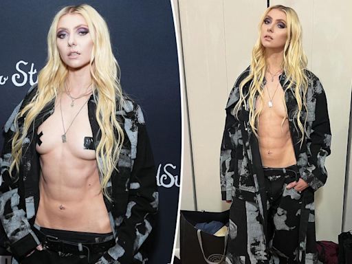 ‘Gossip Girl’ alum Taylor Momsen ditches shirt in edgy ab-baring NYFW look