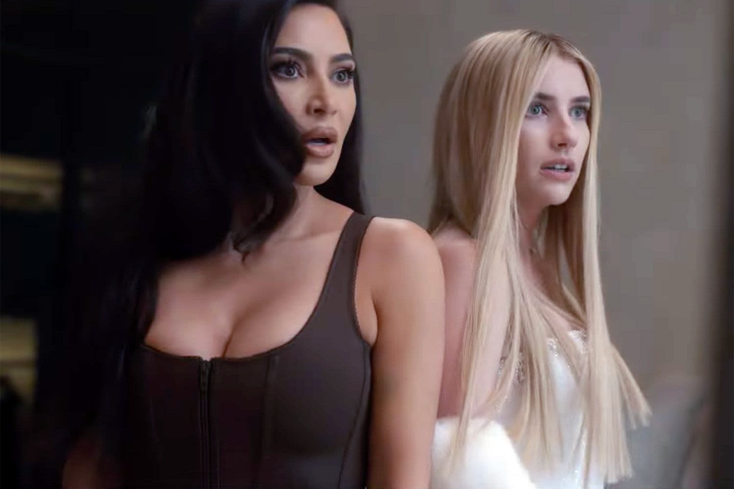 Emma Roberts Says Kim Kardashian Was 'Very Normal' on Set of “AHS”: 'She Doesn't Have a Huge Entourage'