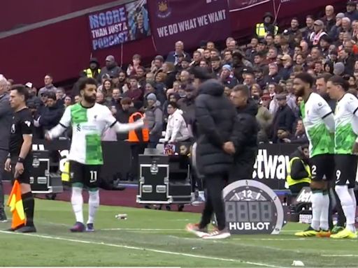 Salah se peleó con Klopp en el empate de Liverpool ante West Ham por la Premier League