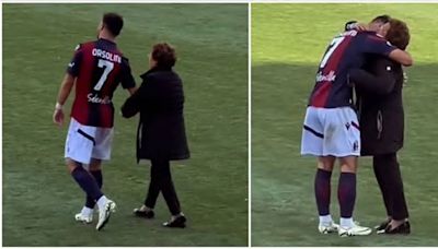 Orsolini commuove Bologna, in campo con la nonna. E Cremonini commenta