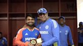 ZIM vs IND: VVS Laxman presents Rinku Singh with ’Fielder of the Series’ award after India’s 4-1 triumph over Zimbabwe