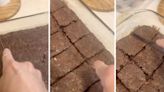 Cut the perfect brownie squares every time using this TikTok knife hack
