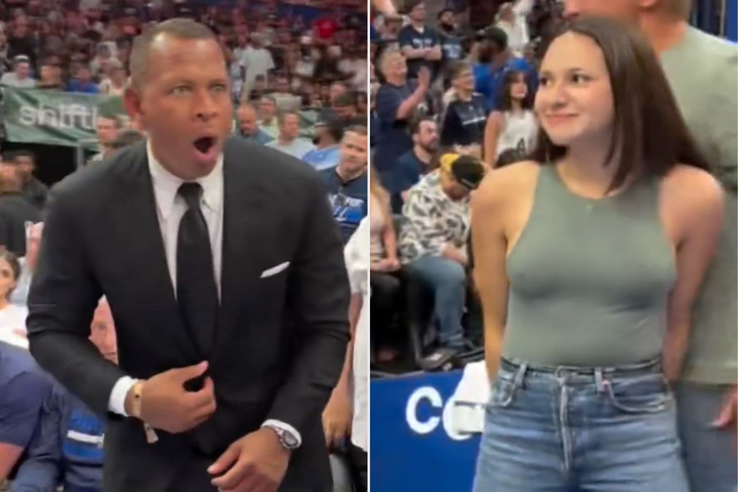 Alex Rodriguez's Daughter Natasha, 19, Surprises Him at NBA Playoffs in Texas — and He 'Could Not Believe It'