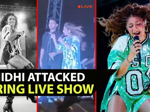 Miscreant throws bottle at Sunidhi Chauhan during live performance in Dehradun; singer reacts saying, 'Show ruk jayega' | Etimes - Times of India Videos