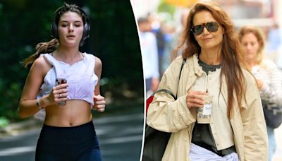 Suri Cruise, 18, goes for a run in Central Park before dinner with mom Katie Holmes
