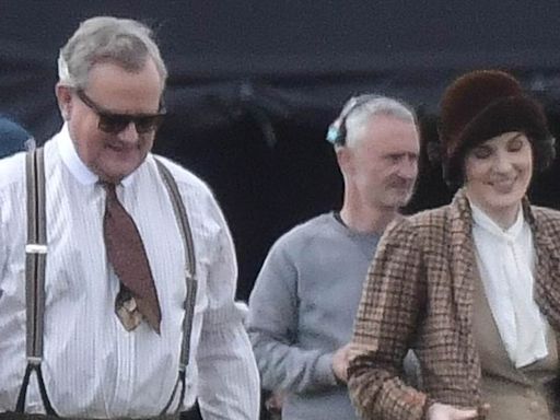 Downton Abbey three is seen filming for the first time