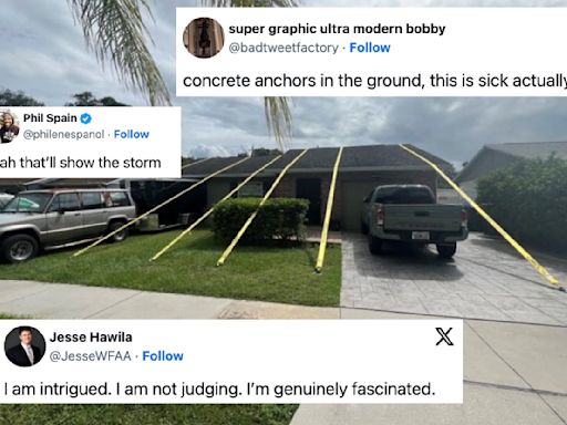 This Picture Of Someone's Strapped Down House In Florida Is Going Viral For Obvious Reasons