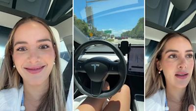 Se grabó mientras viajaba en un Tesla con piloto automático y el video fue furor en TikTok: “Prueba superada”