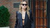 Olivia Wilde Steps Out in Style in a Black Suit With Her Bra on Display During NYFW