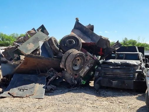 Cartel 'monster' trucks destroyed by officials in Mexico