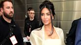 Kim Kardashian Wore A Bandeau Top With A See-Through Pantsuit To Her Time 100 Talk