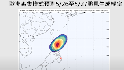 日本預測「艾維尼」輕颱明晨5時生成 路徑閃過台灣