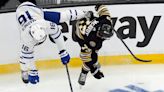 DeBrusk nets 2 power-play goals, Swayman saves 35 as Bruins win 5-1 to open series with Toronto