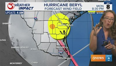 Latest Hurricane Beryl track shows likelihood of another landfall in South Texas or Northern Mexico