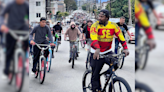 NFL Legend Marshawn Lynch Leads City-Wide Bike Ride