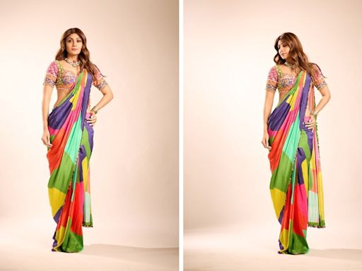 The Colours Of The Festive Season Was Added By Shilpa Shetty In This Vibrant Saree