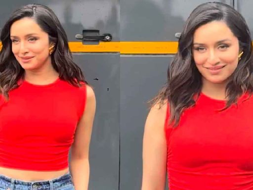 Shraddha Kapoor shows how simple can be stylish, pairing red crop top with blue jeans