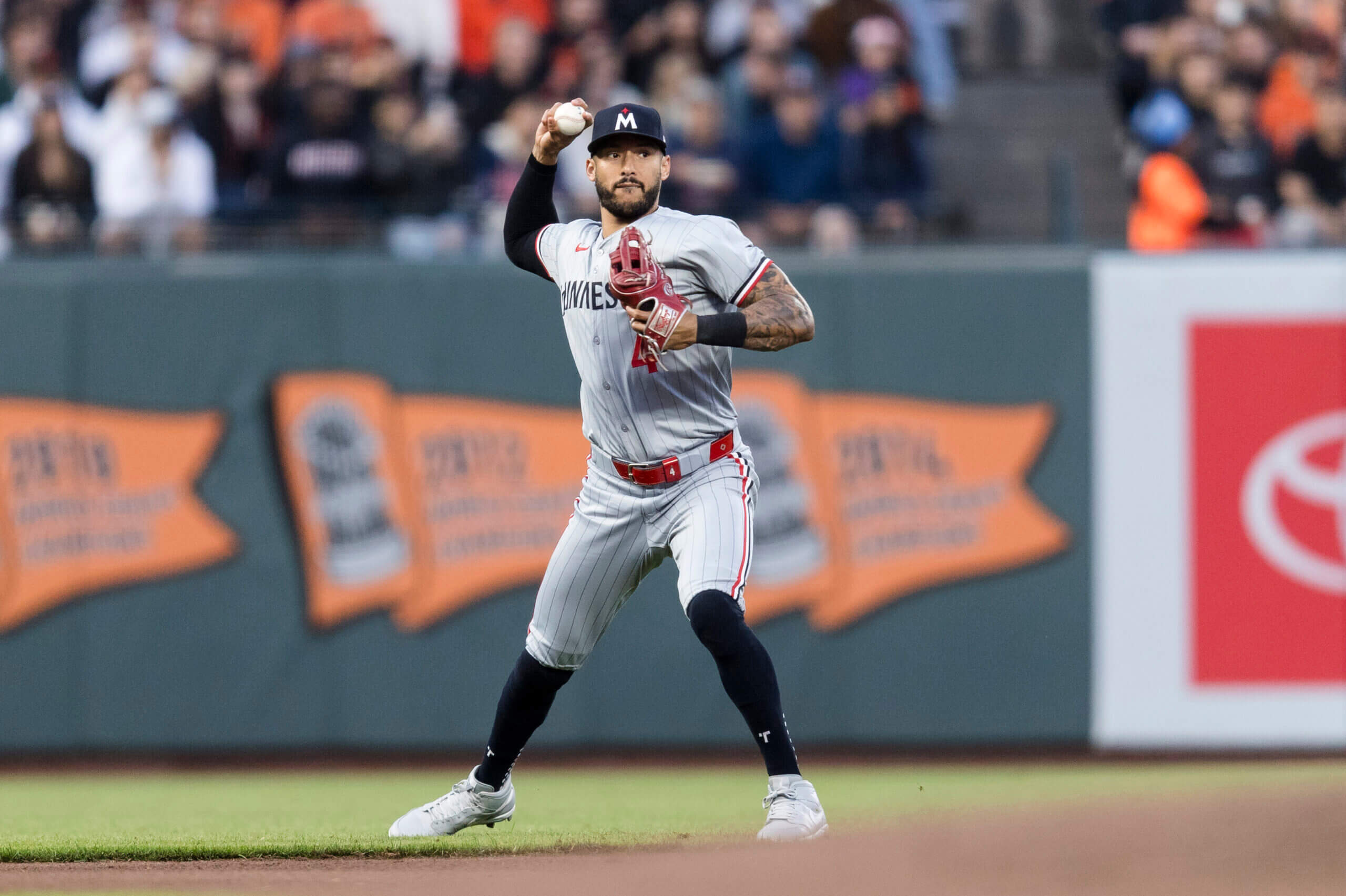 Back in San Francisco first time since failed megadeal, Carlos Correa content, looking ahead
