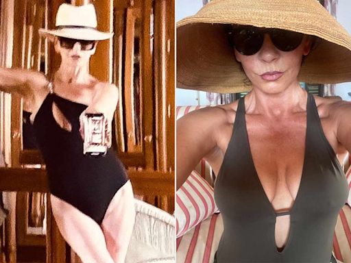 Catherine Zeta-Jones, 54, Shows Off Her Curves in a Sexy Cutout One-Piece: ‘Caught Me Posing!’