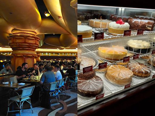 I'm a Brit who went to the Cheesecake Factory for the 1st time. The portion sizes blew me away, but I couldn't decide if the decor was opulent or tacky.