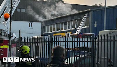 Firefighters tackle laundry business blaze in Tavistock