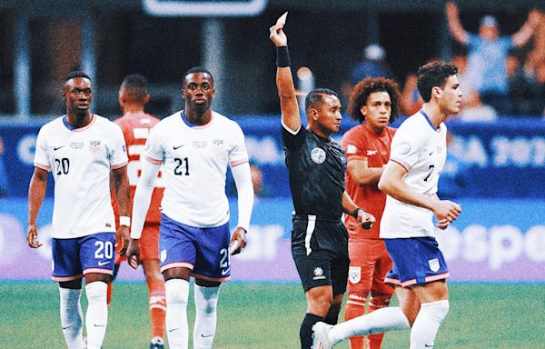 Tim Weah sent off with red card in 18th minute of USA-Panama