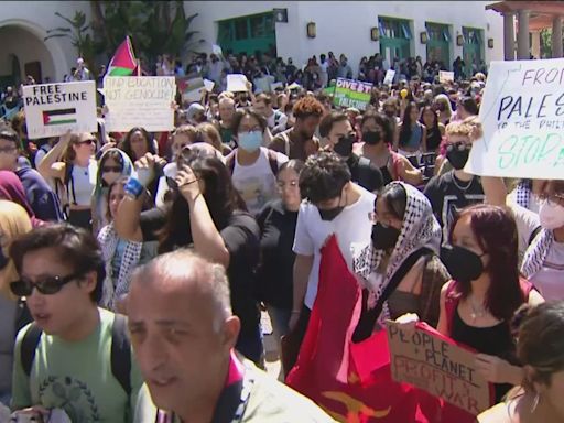 San Diego State University students stage walkout, call to divest from Israel