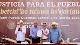 López Obrador y Sheinbaum inauguran primer distrito de riego operado por indígenas