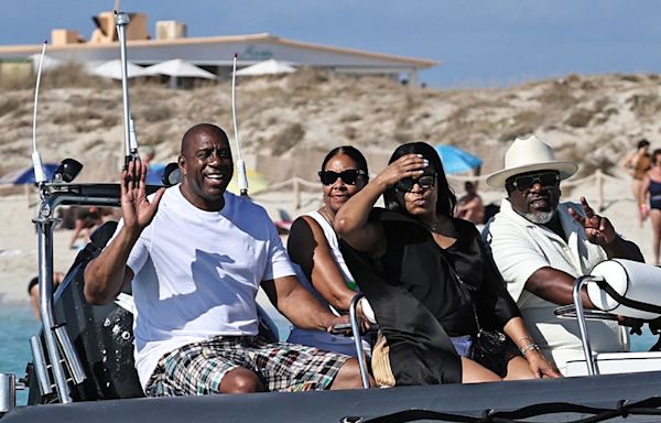 Magic Johnson Kicks Off Yacht Vacation W/ Cedric The Entertainer, Samuel L. Jackson