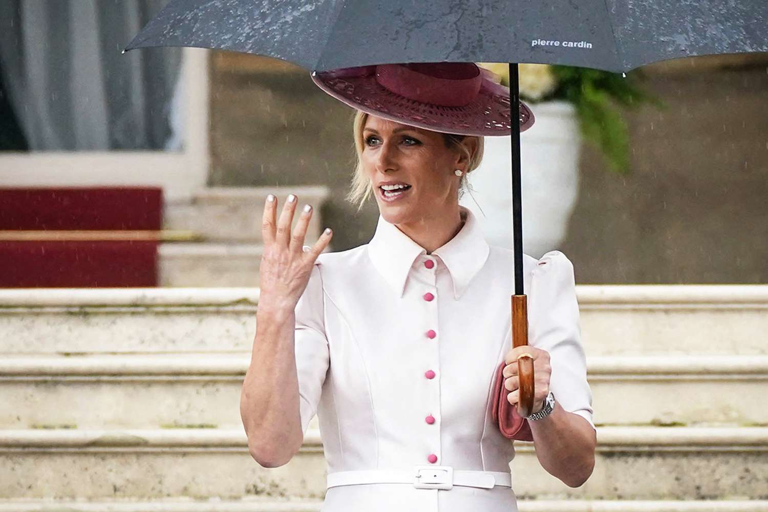 Zara Tindall Came to Garden Party Prepared for Rain with a Surprise Accessory (Hint: It's Not Her Umbrella!)