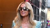 Paris Hilton puts on a glamorous display in blue sequin minidress