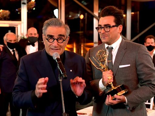 As Emmy hosts, Eugene and Dan Levy want to make the show a 'light and bright' night