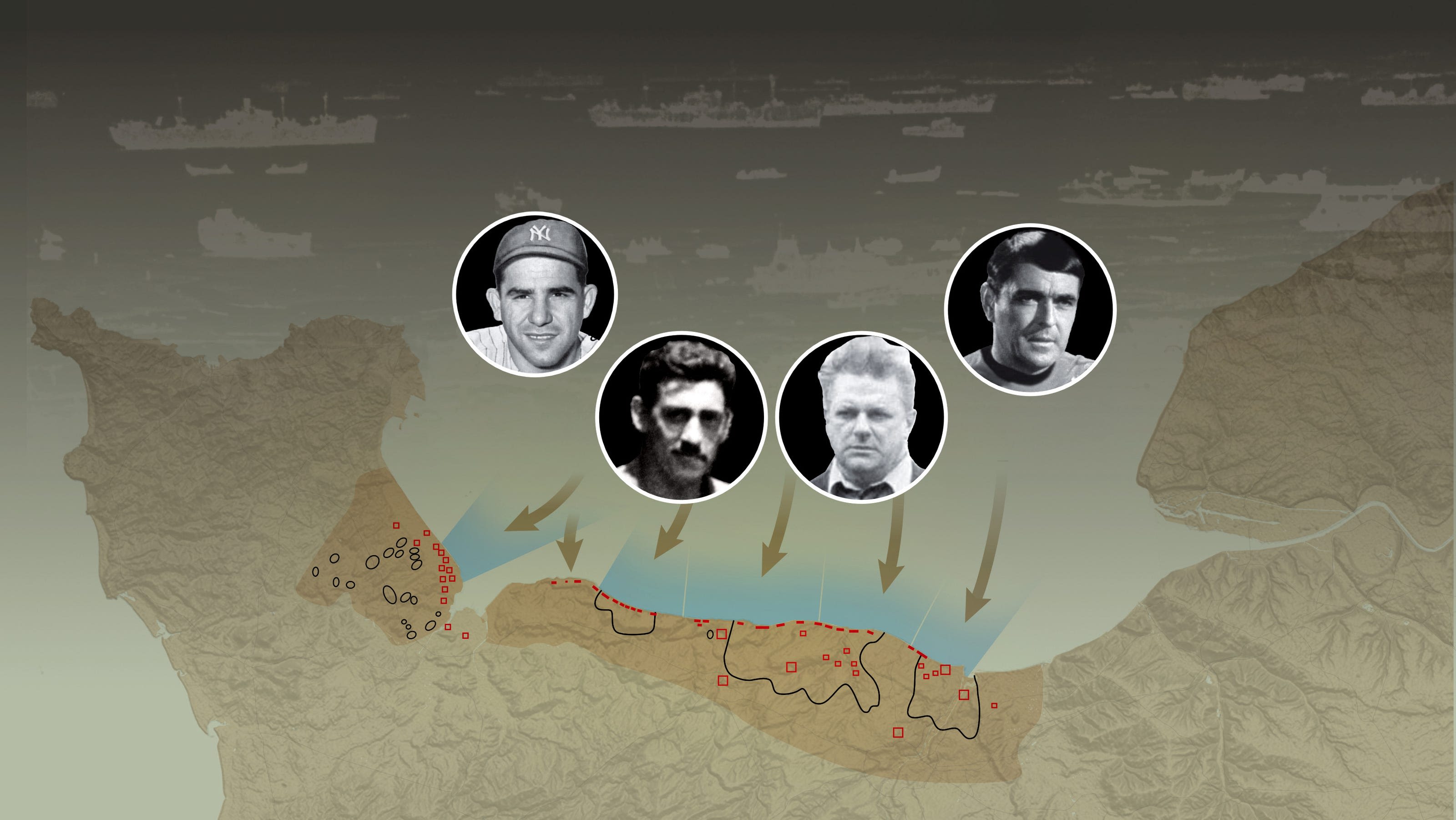 You know these four celebrities. You may not know they were part of the D-Day invasion.