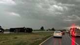 Overturned semi blocking I-80 eastbound near Utica