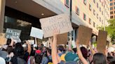 Protesters stand against abortion ban in Texas, first to enact laws