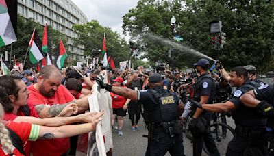 Police use pepper spray in Netanyahu protest outside US Capitol