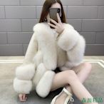 現貨熱銷-深貝狐貍毛皮草外套女新年輕短款綿羊皮皮毛一體時尚顯瘦大衣